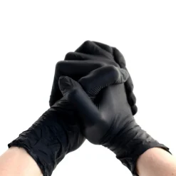 100 Gants Nitrile Noirs Non Poudrés Taille XL (9/10) Résistants et Confortables Usage Alimentaire ou Professionnel - D-Work