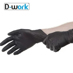 1000 Gants Nitrile Noirs Non Poudrés Taille L (8/9) Résistants et Confortables Usage Alimentaire ou Professionnel - D-Work