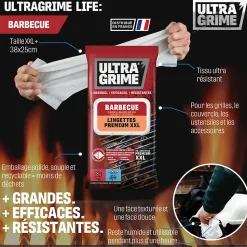 30 lingettes barbecue premium XXL UltraGrime L.38 x l.25 cm