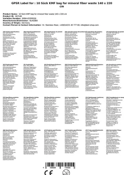 10 pièces de sacs KMF pour déchets de fibre minérale 140 x 220 cm