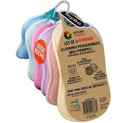 6 Éponges réutilisables anti-rayures Epongenio Best of TV multicouleurs 5 + 1 offerte