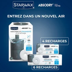 6 recharges de 500g universelles pour absorbeur d'humidité Starwax