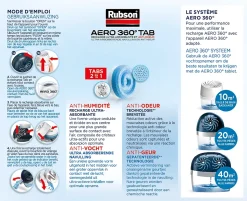2 recharges pour absorbeur d'humidité Rubson Aero 360°