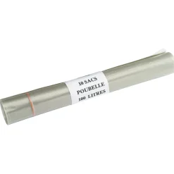 10 sacs poubelle transparents jetables 100L