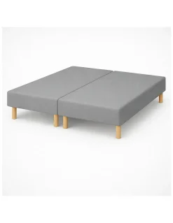 2 Sommiers Tapissiers Gris 70x200 (140x200) Fabrication Artisanale Française