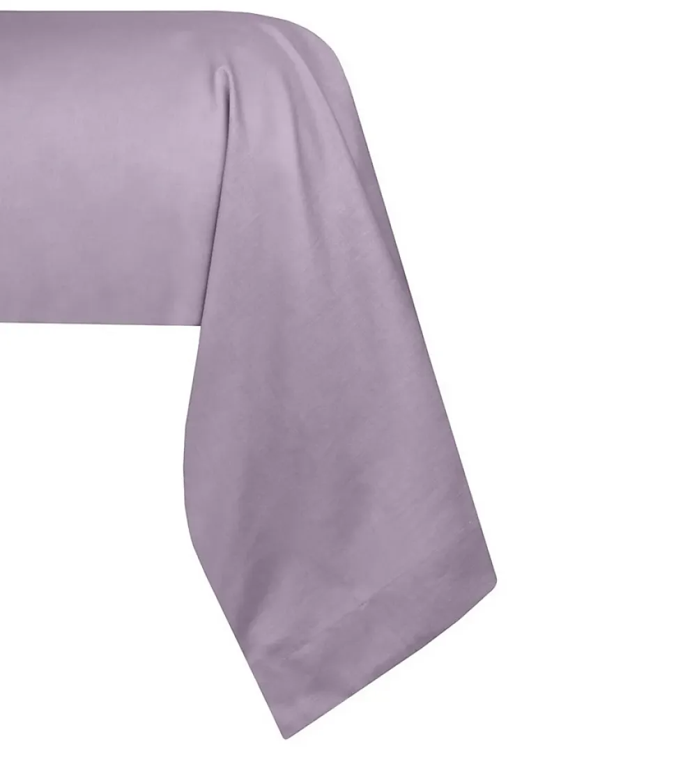 1 Taie de traversin percale de coton uni 45 x 185 cm Elysee violet
