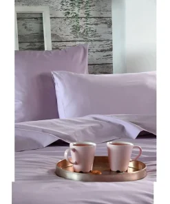 1 Taie de traversin percale de coton uni 45 x 185 cm Elysee violet