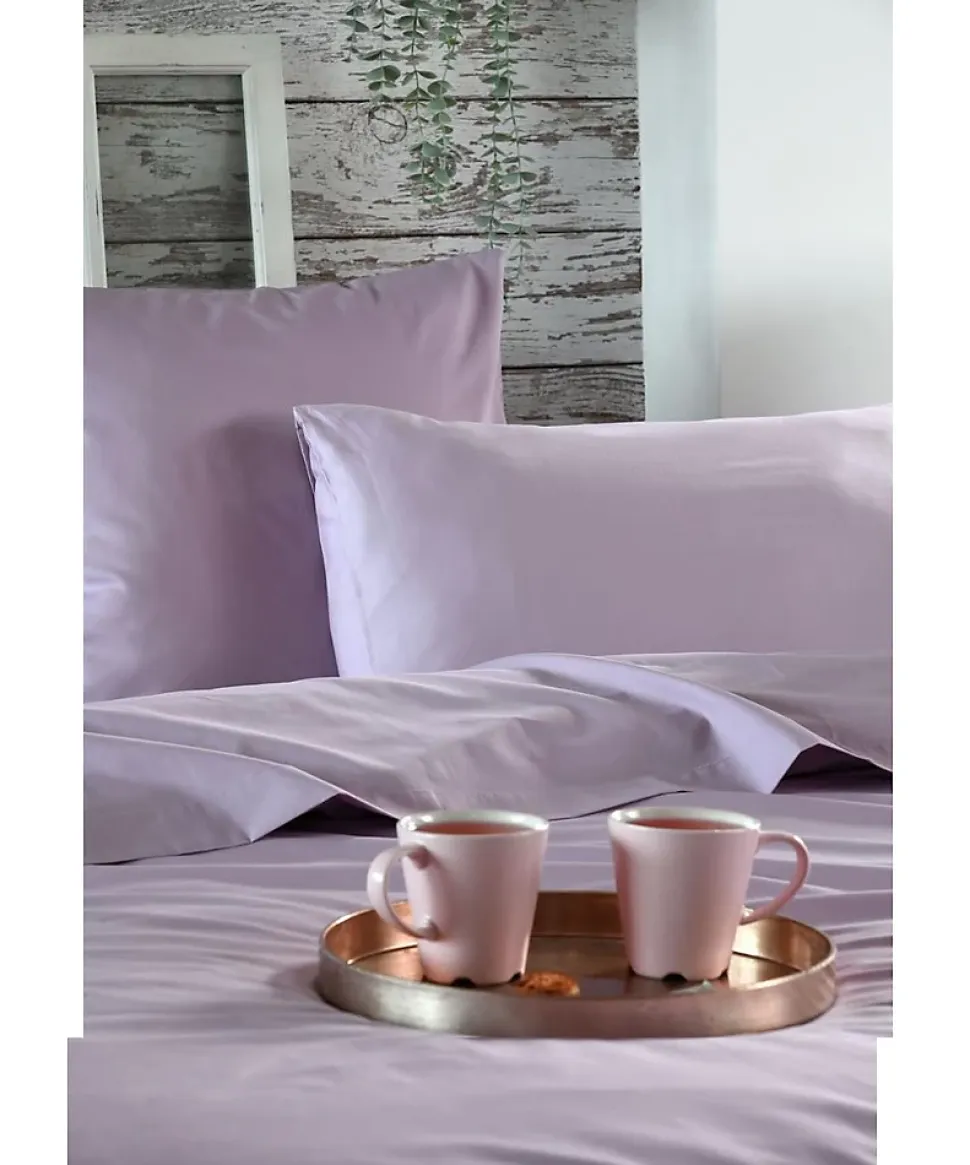 1 Taie de traversin percale de coton uni 45 x 185 cm Elysee violet