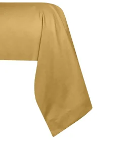 1 Taie de traversin percale de coton uni 45 x 185 cm Elysee moutarde