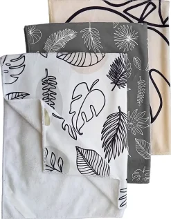 3 torchons ultra obsorbants Torchongenio motifs beige, gris, blanc BestOfTV