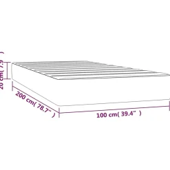 347746 vidaXL Matelas de lit à ressorts ensachés Gris 100x200x20cm Similicuir
