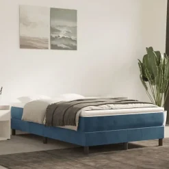 347772 vidaXL Matelas de lit à ressorts ensachés Bleu foncé 120x200x20 cm