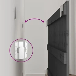 824825 vidaXL Tête de lit murale Gris 108x3x60 cm Bois massif de pin