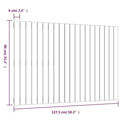 824889 vidaXL Tête de lit murale Blanc 127,5x3x90 cm Bois massif de pin