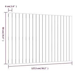 824889 vidaXL Tête de lit murale Blanc 127,5x3x90 cm Bois massif de pin