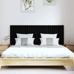 824862 vidaXL Tête de lit murale Noir 166x3x60 cm Bois massif de pin