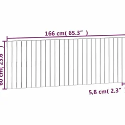 824862 vidaXL Tête de lit murale Noir 166x3x60 cm Bois massif de pin