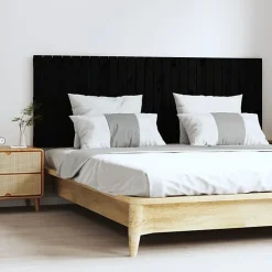 824862 vidaXL Tête de lit murale Noir 166x3x60 cm Bois massif de pin