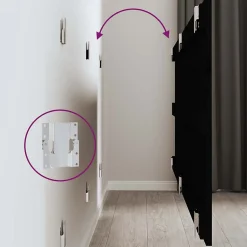 824862 vidaXL Tête de lit murale Noir 166x3x60 cm Bois massif de pin