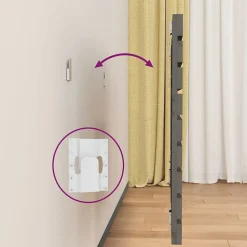 824730 vidaXL Tête de lit murale Gris 126x3x63 cm Bois massif de pin