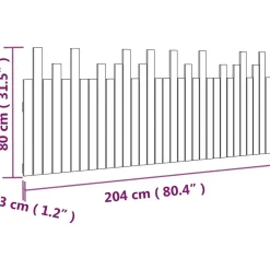 824780 vidaXL Tête de lit murale Gris 204x3x80 cm Bois massif de pin