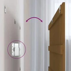 824831 vidaXL Tête de lit murale Marron miel 204x3x60 cm Bois massif de pin