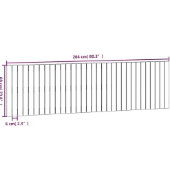 824831 vidaXL Tête de lit murale Marron miel 204x3x60 cm Bois massif de pin