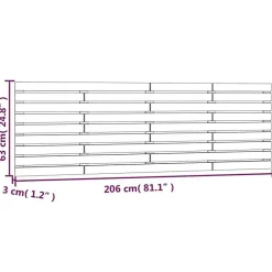 824720 vidaXL Tête de lit murale Gris 206x3x63 cm Bois massif de pin