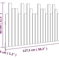 824791 vidaXL Tête de lit murale Marron miel 127,5x3x80 cm Bois massif de pin