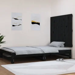 824877 vidaXL Tête de lit murale Noir 108x3x90 cm Bois massif de pin