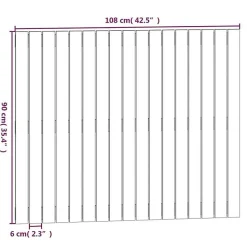 824877 vidaXL Tête de lit murale Noir 108x3x90 cm Bois massif de pin