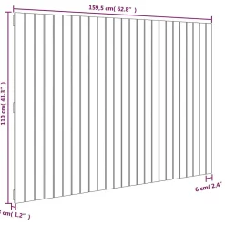 824951 vidaXL Tête de lit murale Marron miel 159,5x3x110cm Bois massif de pin