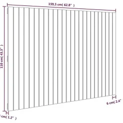 824951 vidaXL Tête de lit murale Marron miel 159,5x3x110cm Bois massif de pin