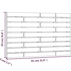824747 vidaXL Tête de lit murale Noir 81x3x63 cm Bois massif de pin