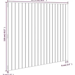 824939 vidaXL Tête de lit murale Blanc 127,5x3x110 cm Bois massif de pin