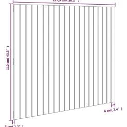 824939 vidaXL Tête de lit murale Blanc 127,5x3x110 cm Bois massif de pin