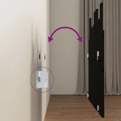 824787 vidaXL Tête de lit murale Noir 95,5x3x80 cm Bois massif de pin