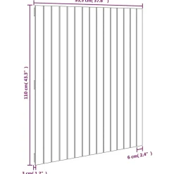 824934 vidaXL Tête de lit murale Blanc 95,5x3x110 cm Bois massif de pin