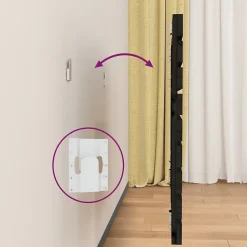 824727 vidaXL Tête de lit murale Noir 96x3x63 cm Bois massif de pin