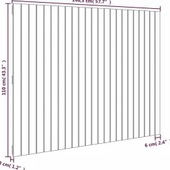 824946 vidaXL Tête de lit murale Marron miel 146,5x3x110cm Bois massif de pin