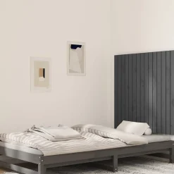 824885 vidaXL Tête de lit murale Gris 95,5x3x90 cm Bois massif de pin
