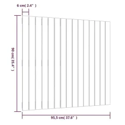 824885 vidaXL Tête de lit murale Gris 95,5x3x90 cm Bois massif de pin