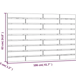 824717 vidaXL Tête de lit murale Noir 106x3x63 cm Bois massif de pin