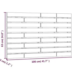 824717 vidaXL Tête de lit murale Noir 106x3x63 cm Bois massif de pin