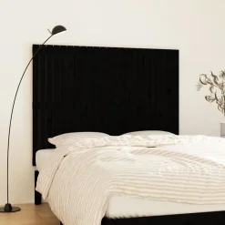 824947 vidaXL Tête de lit murale Noir 146,5x3x110 cm Bois massif de pin