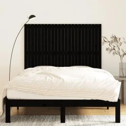 824947 vidaXL Tête de lit murale Noir 146,5x3x110 cm Bois massif de pin