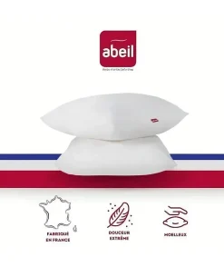 ABEIL Lot de 2 Oreillers Douceur - 60 x 60 cm - Blanc