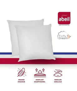 ABEIL Lot de 2 Oreillers FluffyDream 60 x 60 cm