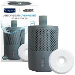 Absorbeur d'humidité compact 25m² + 1 tablette 500g Starwax
