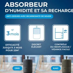 Absorbeur d'humidité compact 25m² + 1 tablette 500g Starwax